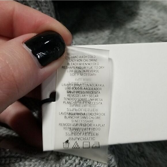 Calvin Klein Gray Sparkle Ribbed Cowl Neck Sweater - Picture 5 of 5